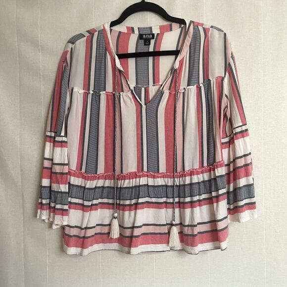 A.N.A. Women's Striped Boho Top Size Small 100% Rayon - Picture 1 of 4